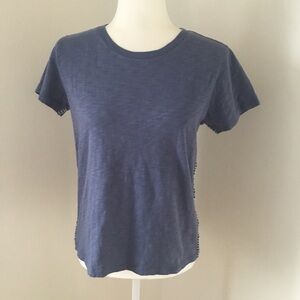 Dylan Indigo Cotton Side Stitch Tee NWT size XS